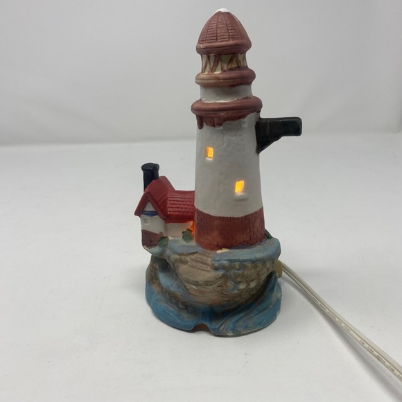 Vintage Beach Lighthouse Decor With Cord Switch Light Works Ocean Sea Deco - Picture 4 of 7